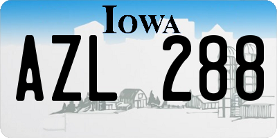 IA license plate AZL288