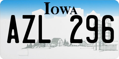 IA license plate AZL296
