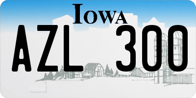 IA license plate AZL300