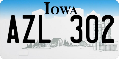 IA license plate AZL302
