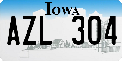 IA license plate AZL304