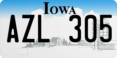 IA license plate AZL305