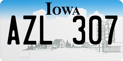 IA license plate AZL307