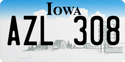 IA license plate AZL308