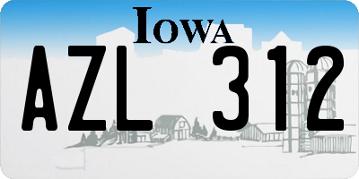 IA license plate AZL312
