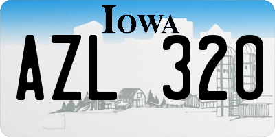 IA license plate AZL320