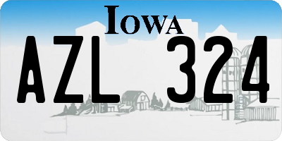 IA license plate AZL324