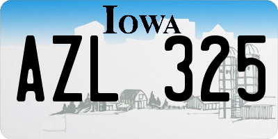 IA license plate AZL325