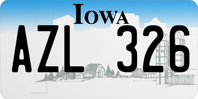 IA license plate AZL326