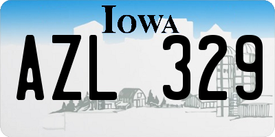 IA license plate AZL329