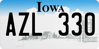 IA license plate AZL330