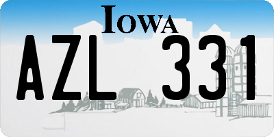 IA license plate AZL331
