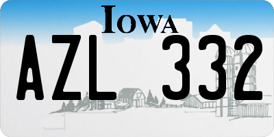 IA license plate AZL332