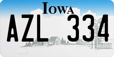 IA license plate AZL334