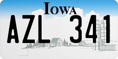 IA license plate AZL341