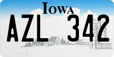 IA license plate AZL342
