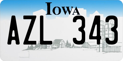 IA license plate AZL343