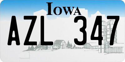 IA license plate AZL347