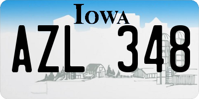 IA license plate AZL348