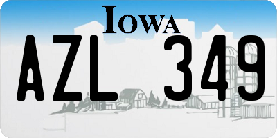 IA license plate AZL349