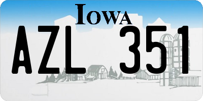 IA license plate AZL351