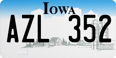 IA license plate AZL352