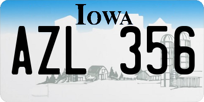 IA license plate AZL356