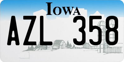 IA license plate AZL358