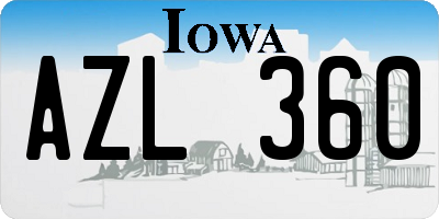 IA license plate AZL360