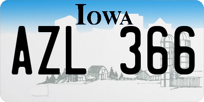 IA license plate AZL366
