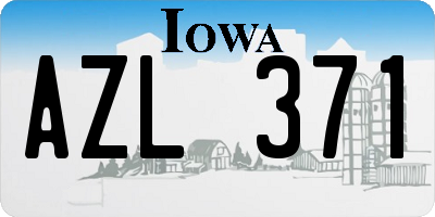 IA license plate AZL371