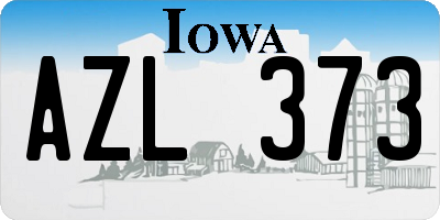IA license plate AZL373