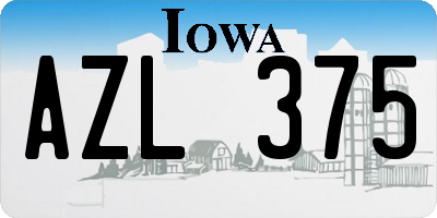 IA license plate AZL375