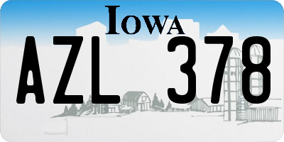 IA license plate AZL378