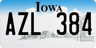 IA license plate AZL384