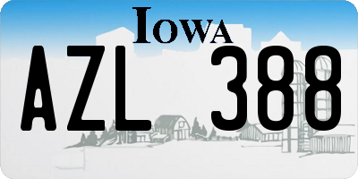 IA license plate AZL388