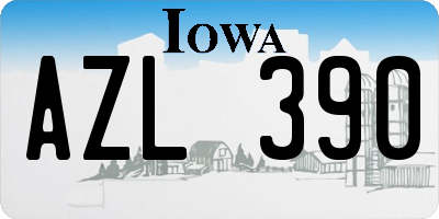 IA license plate AZL390