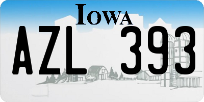 IA license plate AZL393