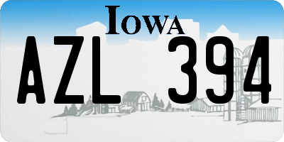 IA license plate AZL394
