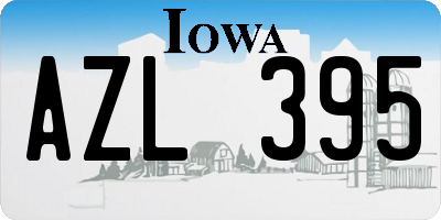 IA license plate AZL395