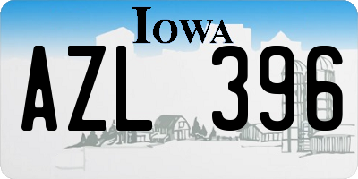 IA license plate AZL396