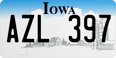 IA license plate AZL397