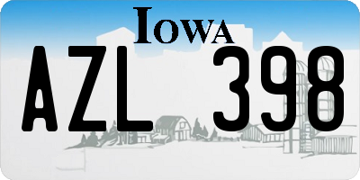 IA license plate AZL398