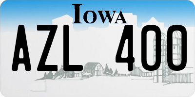 IA license plate AZL400