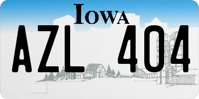 IA license plate AZL404