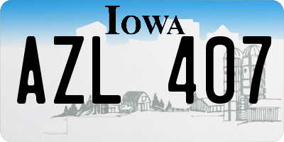 IA license plate AZL407