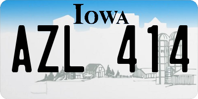 IA license plate AZL414