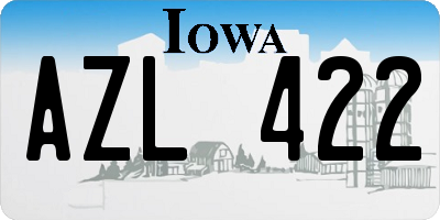 IA license plate AZL422