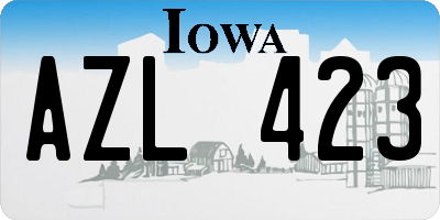 IA license plate AZL423