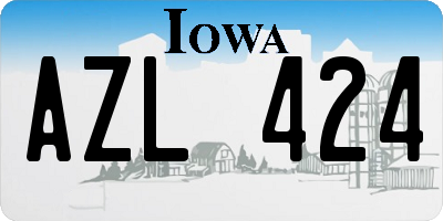 IA license plate AZL424